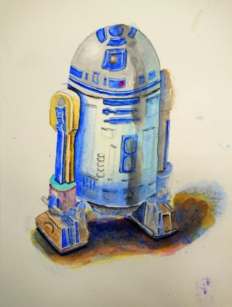R2-D2の水彩画